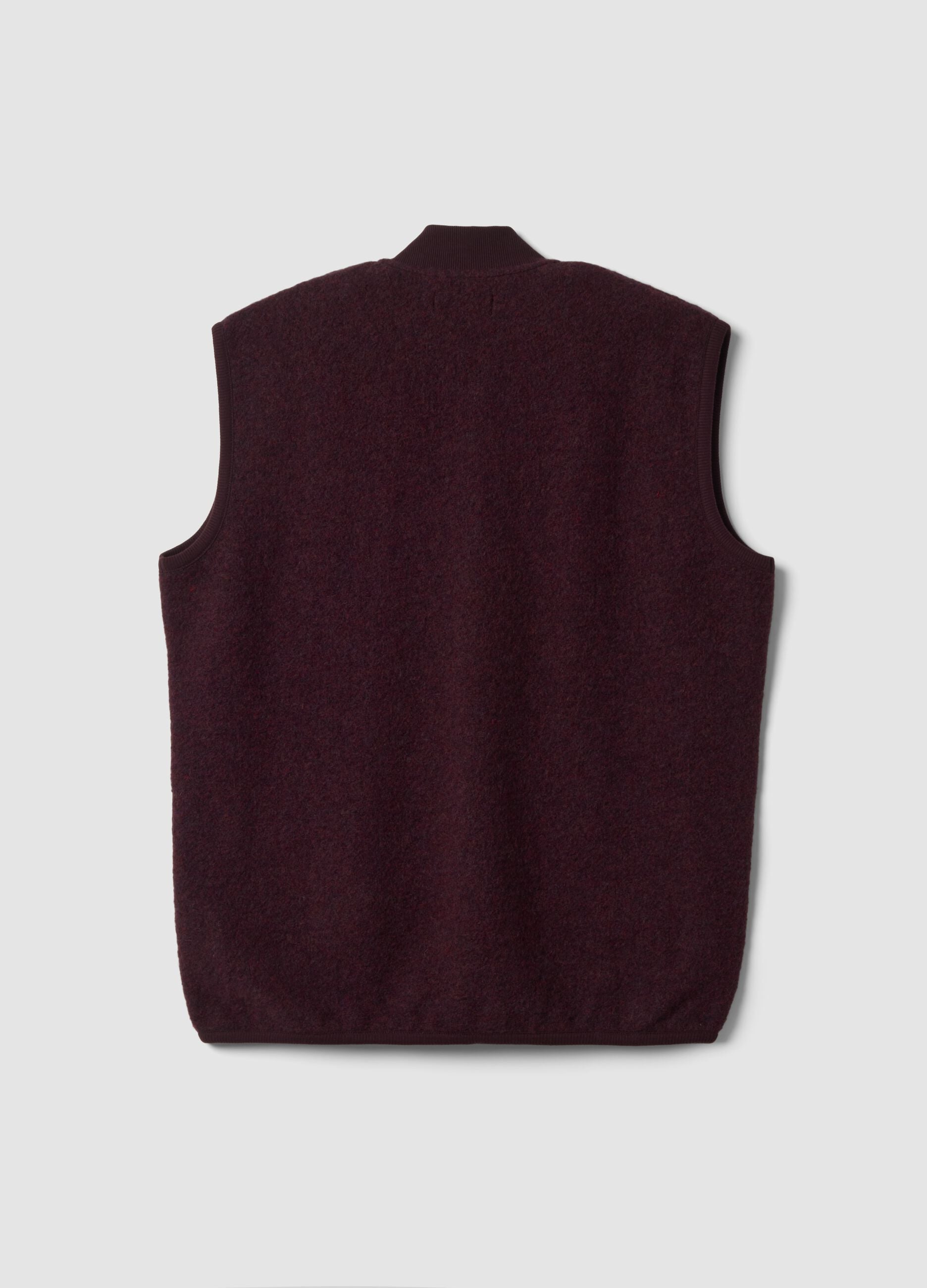 Purple wool-blend gilet with zip