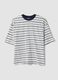 Blaues gestreiftes Boxy-Fit-T-Shirt aus reiner Baumwolle_4