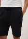 Schwarze Regular-Fit-Shorts aus reiner Baumwolle mit Kordelzug_3