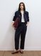 Black stretch viscose trousers with regular tapered fit_0