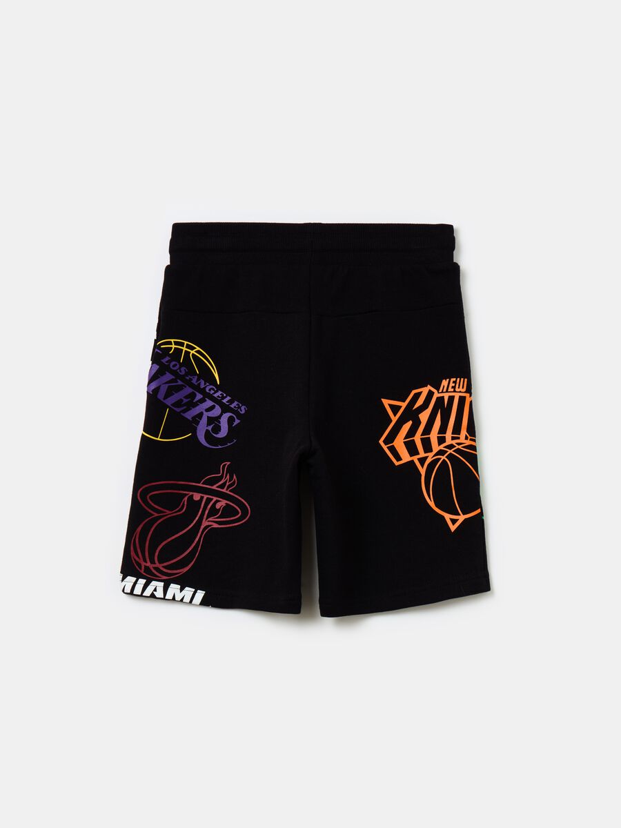 French terry shorts with NBA print_1