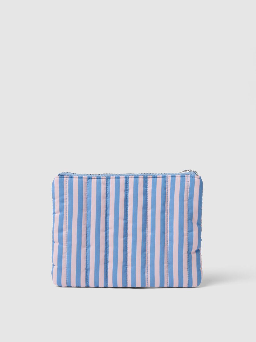 Multicolour striped pouch with zip_1