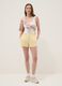 Yellow cotton-blend shorts with elasticated waist_0