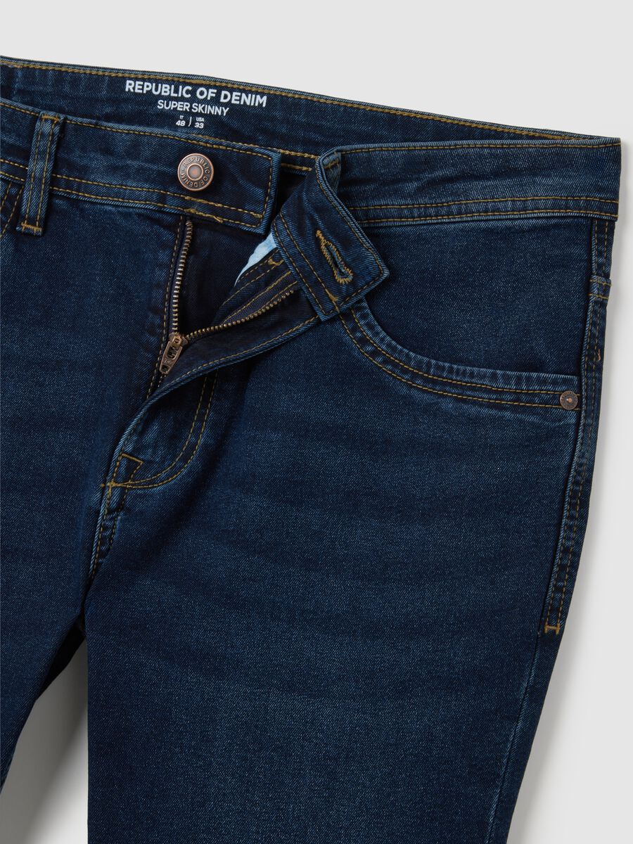 Men's Super Skinny Blue Denim Jeans_5