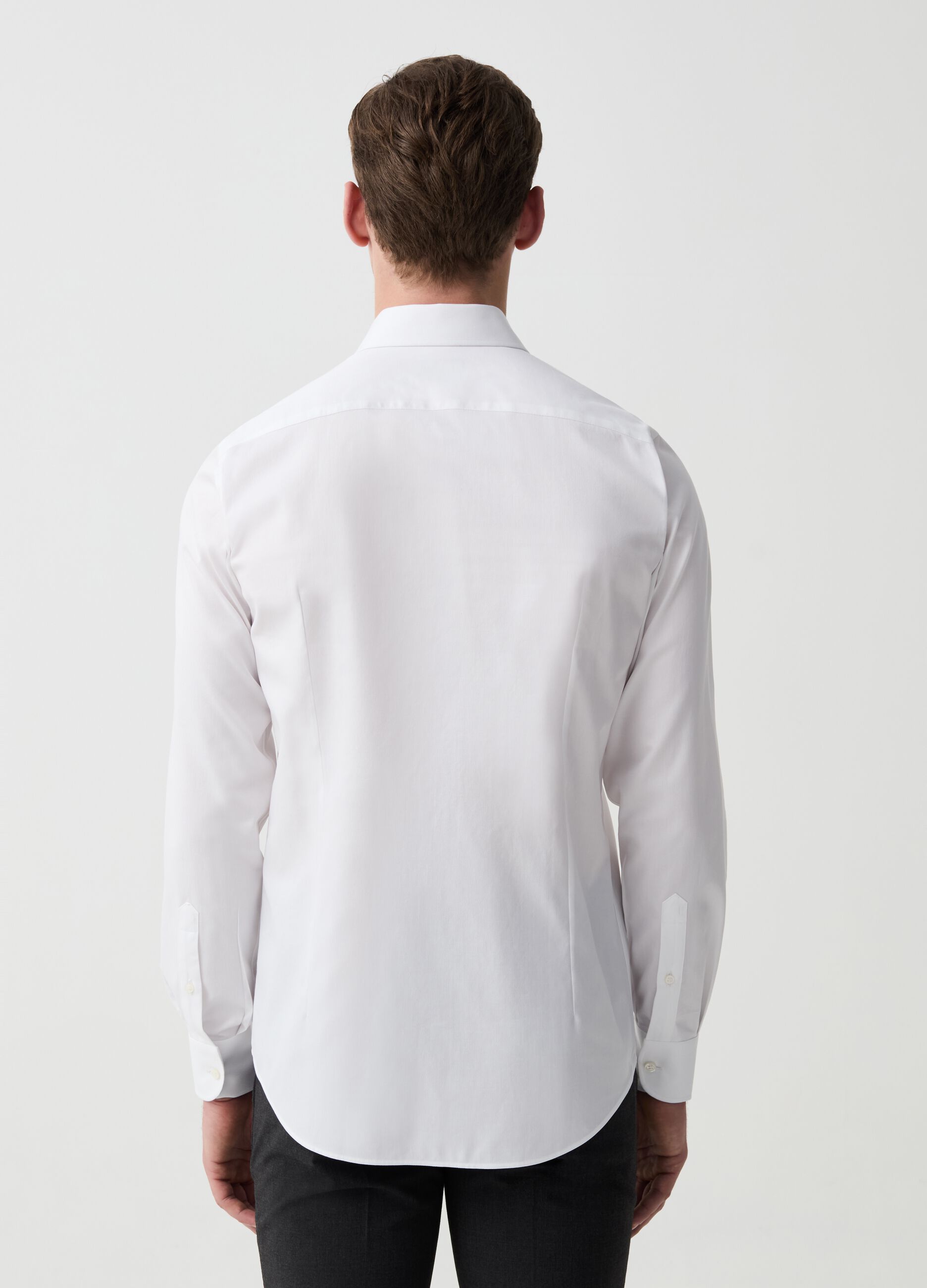 Slim-fit shirt in double-twist cotton