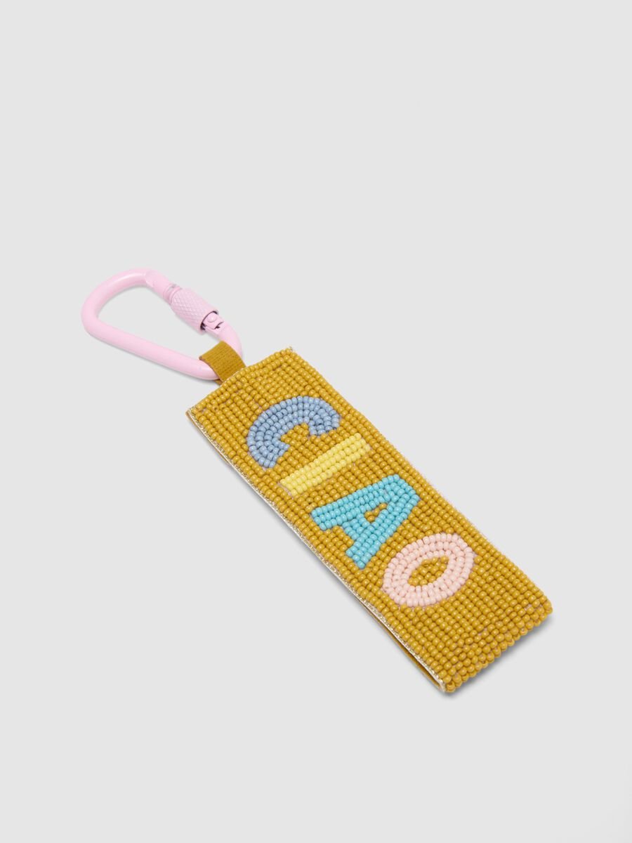 Multicolour Keychain with Embroidered Text_2