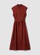 Red midi dress in pure viscose with tie belt, regular fit_4