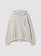 Beige cotton-blend hoodie with graphic print_0
