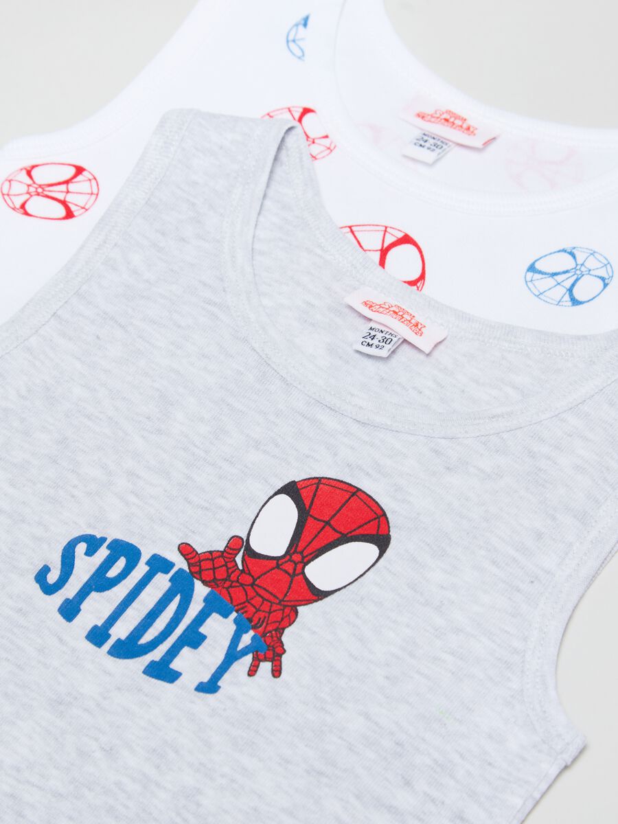 Two-pack cotton racerback vests with Spidey print_2