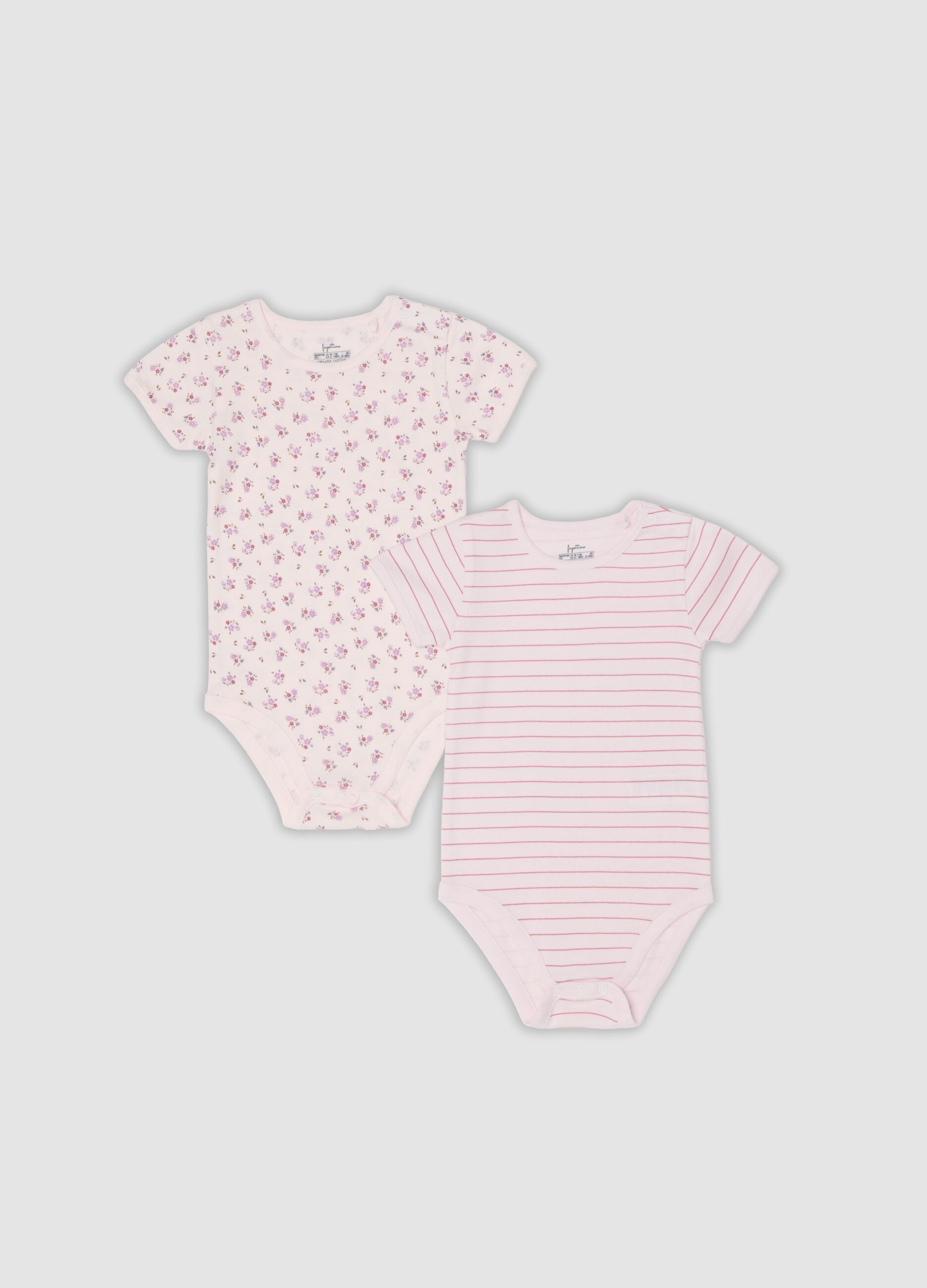 2er-Pack rosa Bodys aus reiner Bio-Baumwolle f&uuml;r Baby- und Kleinkinder-M&auml;dchen