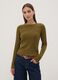 Olive green cable-knit crew neck jumper, regular fit_2