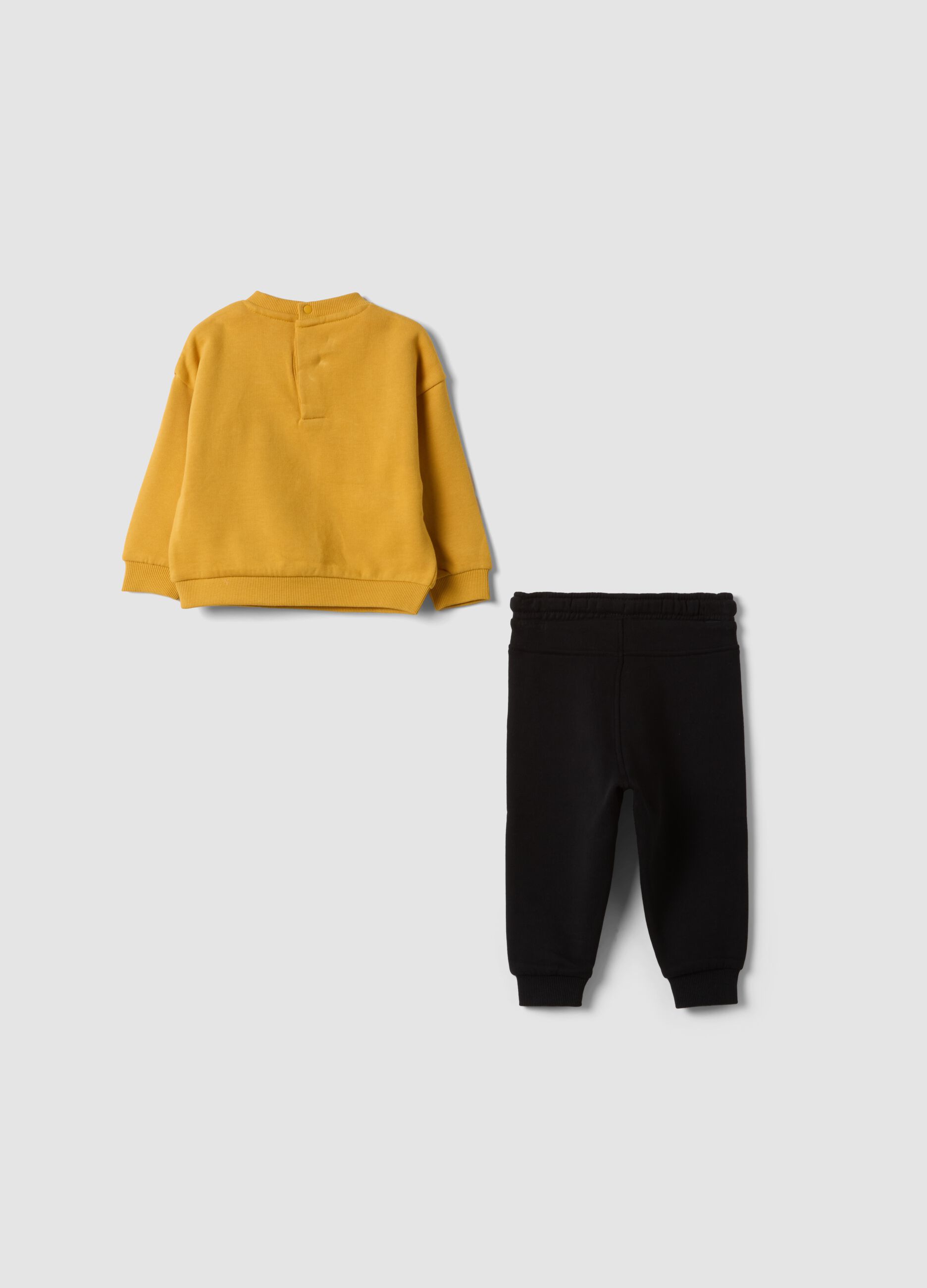 Yellow organic cotton Batman print jogger set