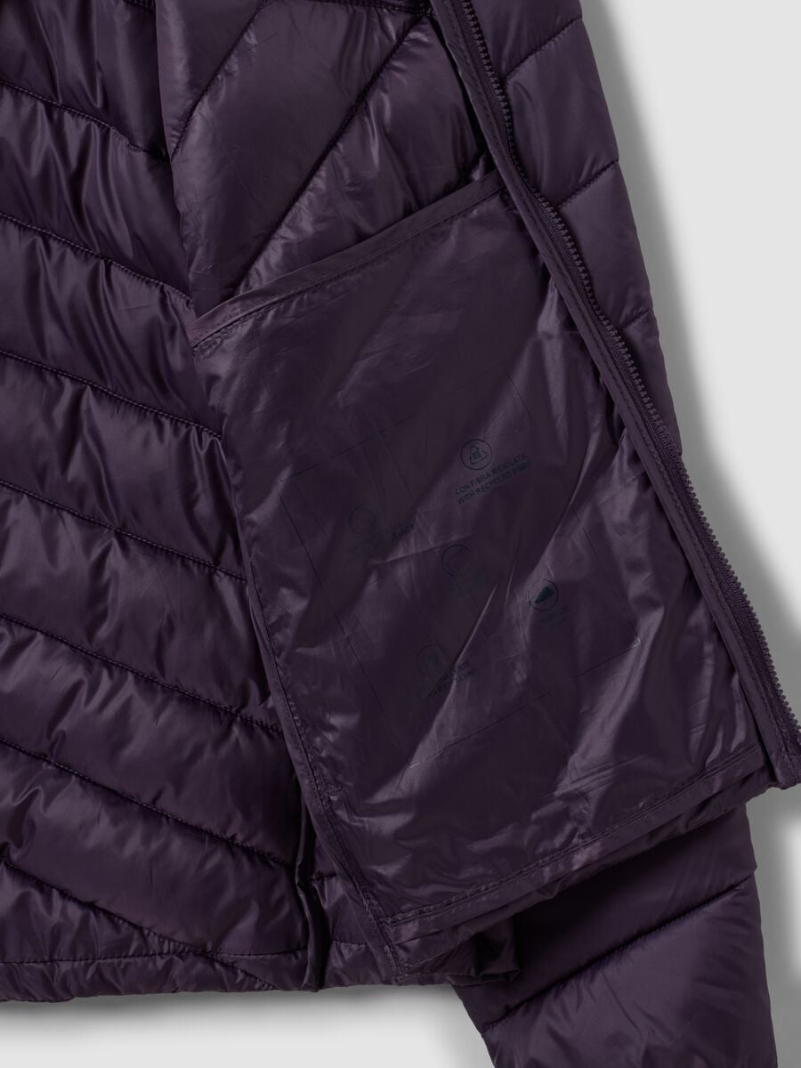 Purple Ultralight Quilted Jacket with Hood and Zip_6