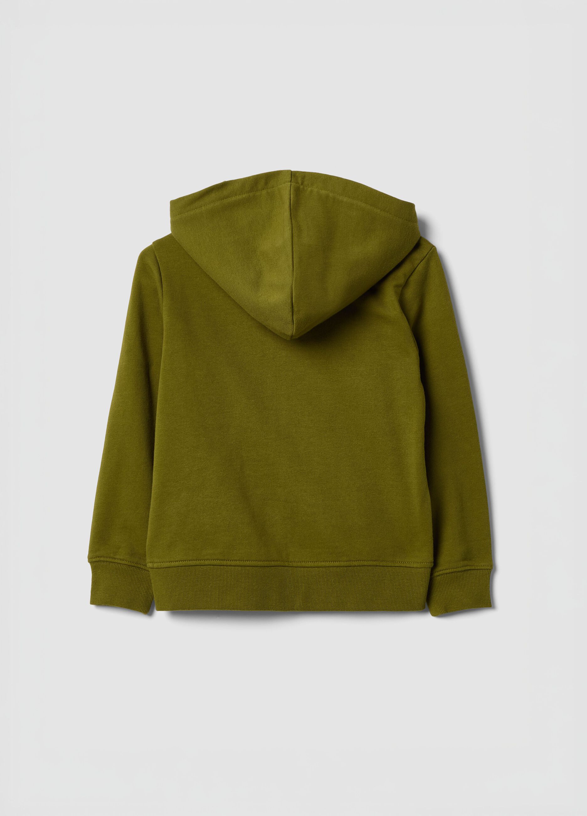 Sudadera verde con capucha de algod&oacute;n org&aacute;nico puro para ni&ntilde;o, corte regular