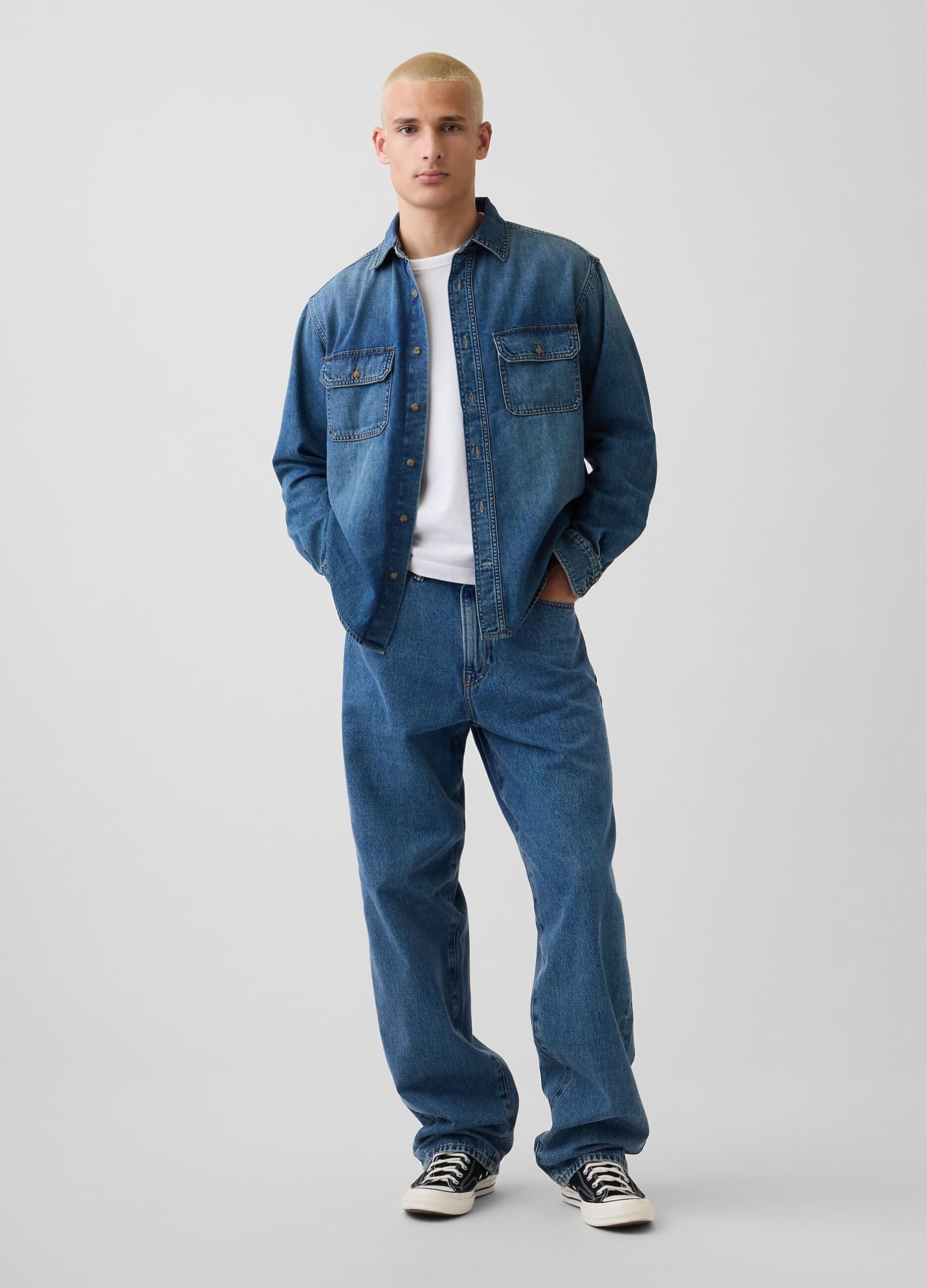Denimhemd aus Baumwoll- und Lyocell-Mix