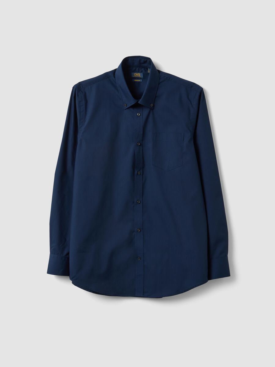 Blue regular-fit shirt with button-down collar, easy-iron_4