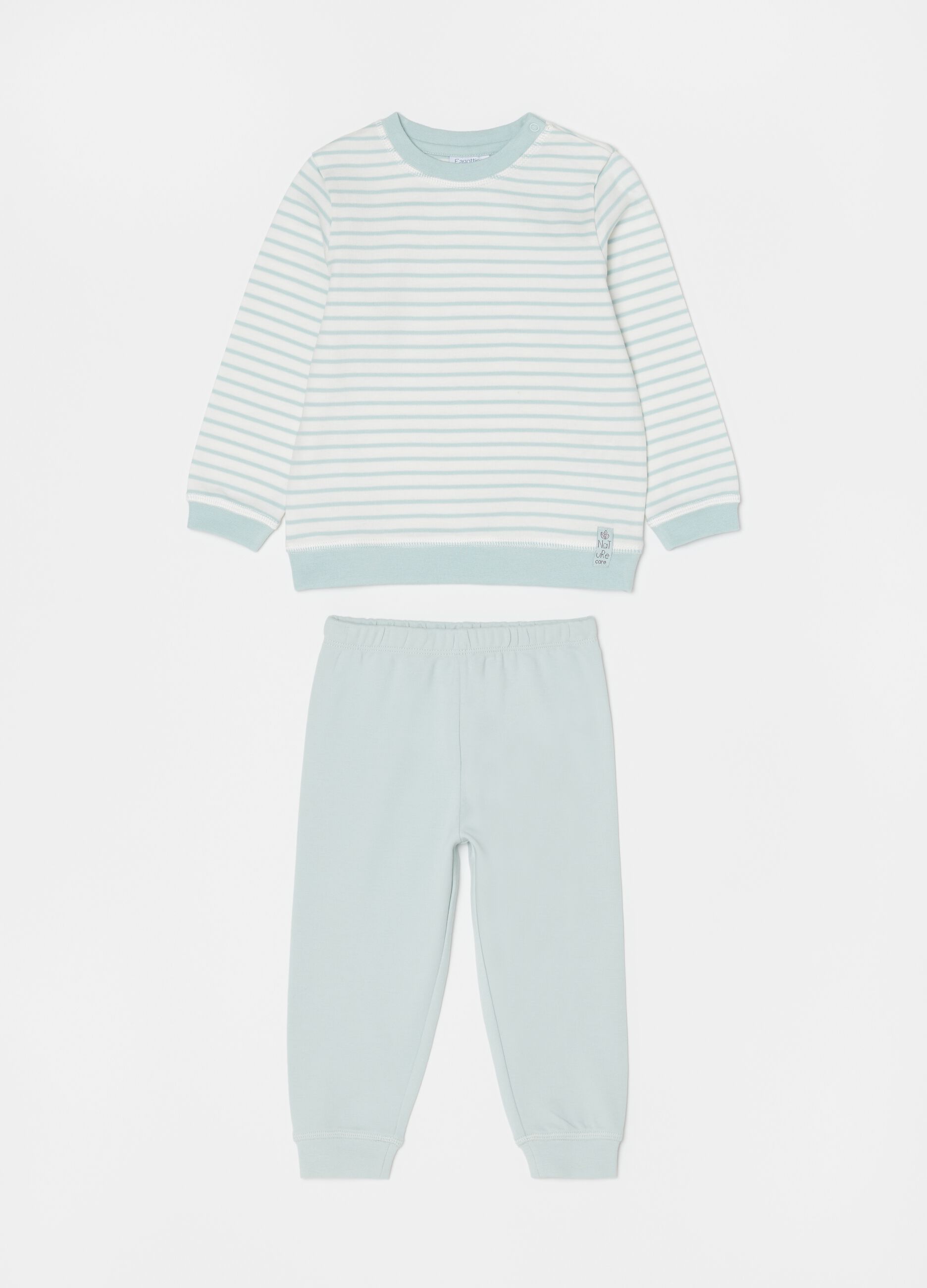 100% cotton pyjamas with stripes and round neck