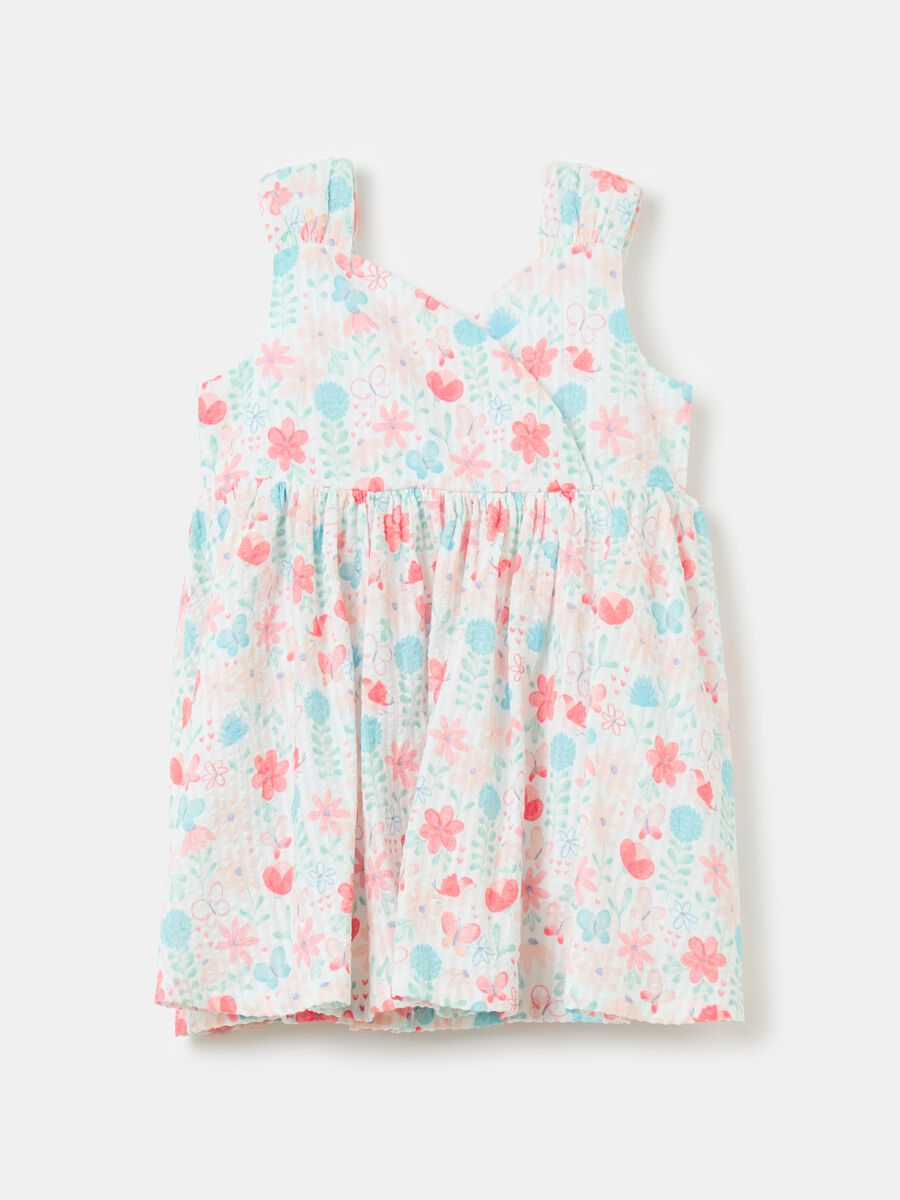 Cotton dress with floral pattern_0