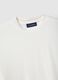 White crew neck stretch cotton T-shirt relaxed fit_5