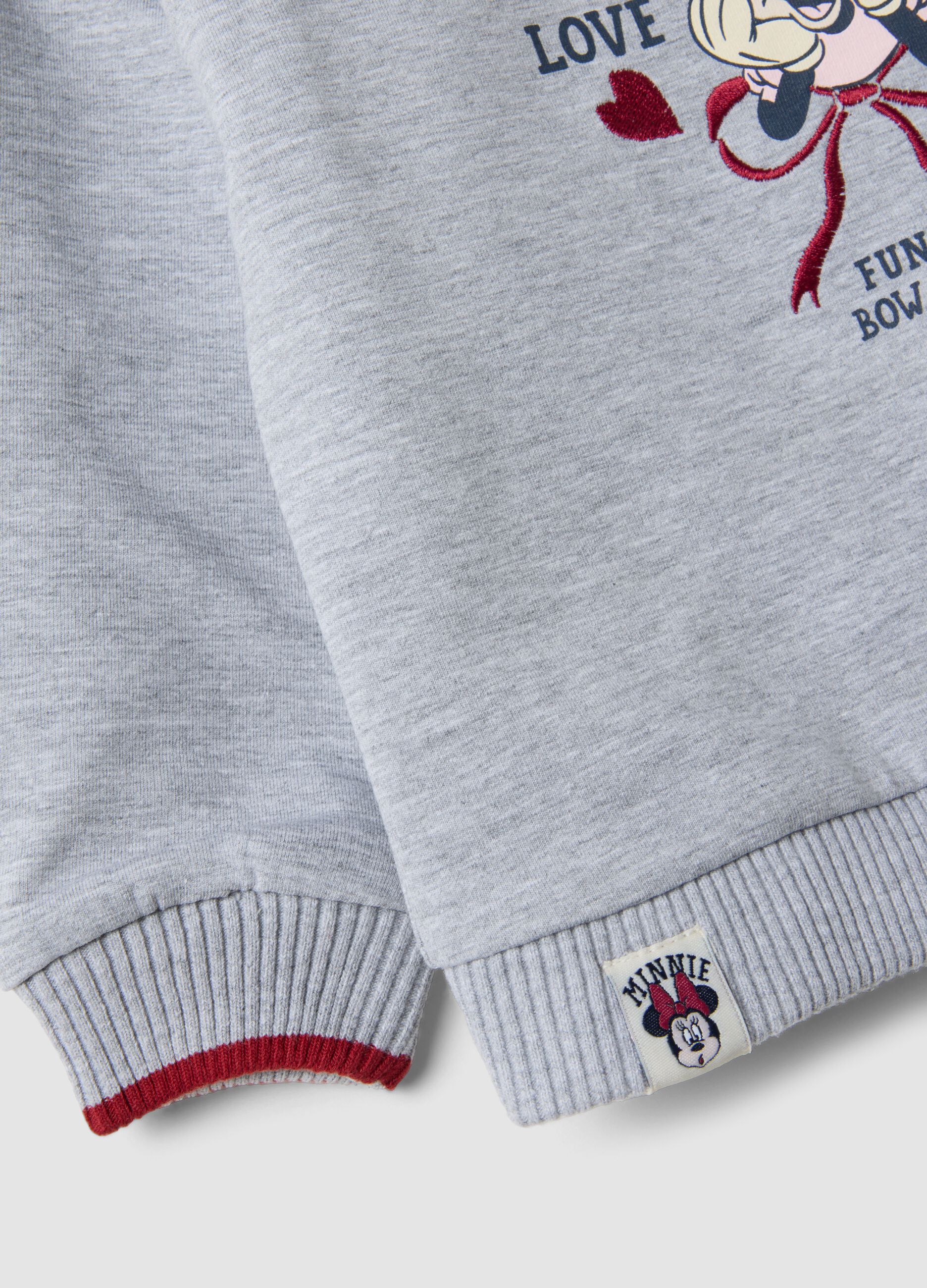 Completo grigio in cotone organico e viscosa elasticizzata e stampa Minnie