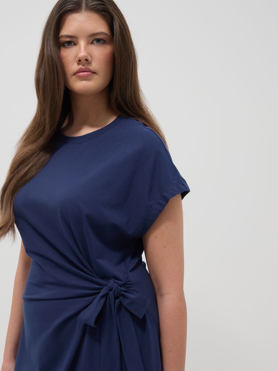 Blue stretch-cotton midi dress_2