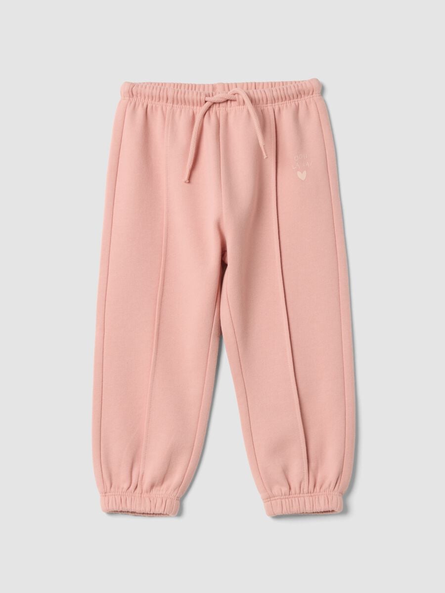 Pantaloni jogger rosa in puro cotone_0