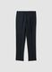 Pantaloni formali blu in twill di viscosa elasticizzata slim fit_6