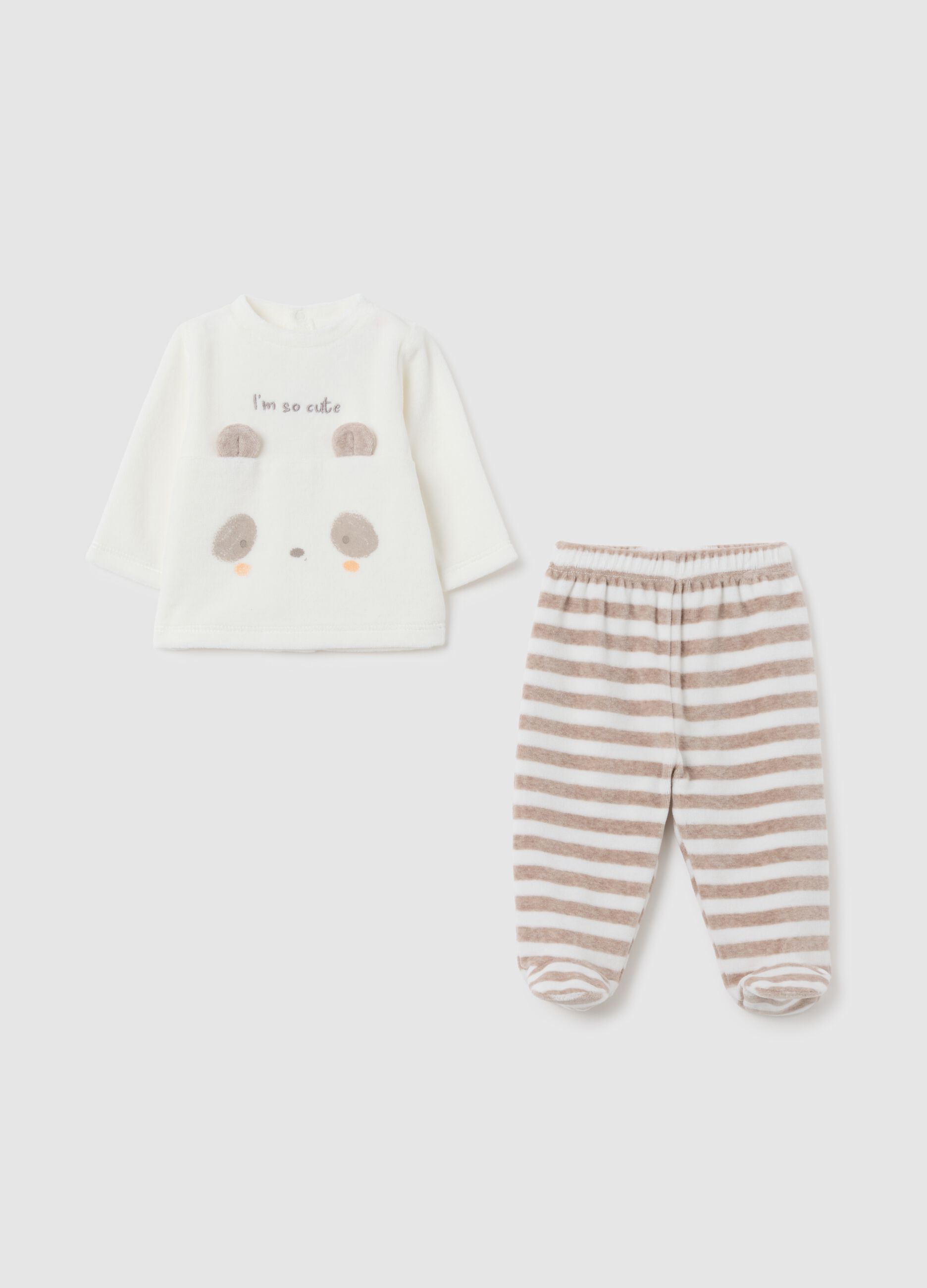 Multicolour striped cotton newborn set