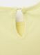 Yellow T-shirt in cotton with print and flounce_3