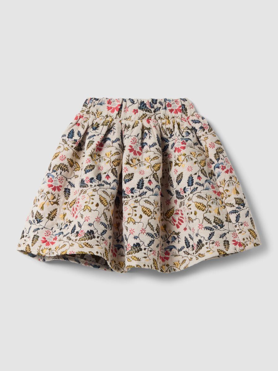 Multicolour floral viscose-blend skirt_0