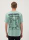 Green pure cotton One Piece slogan T-shirt, relaxed fit_3