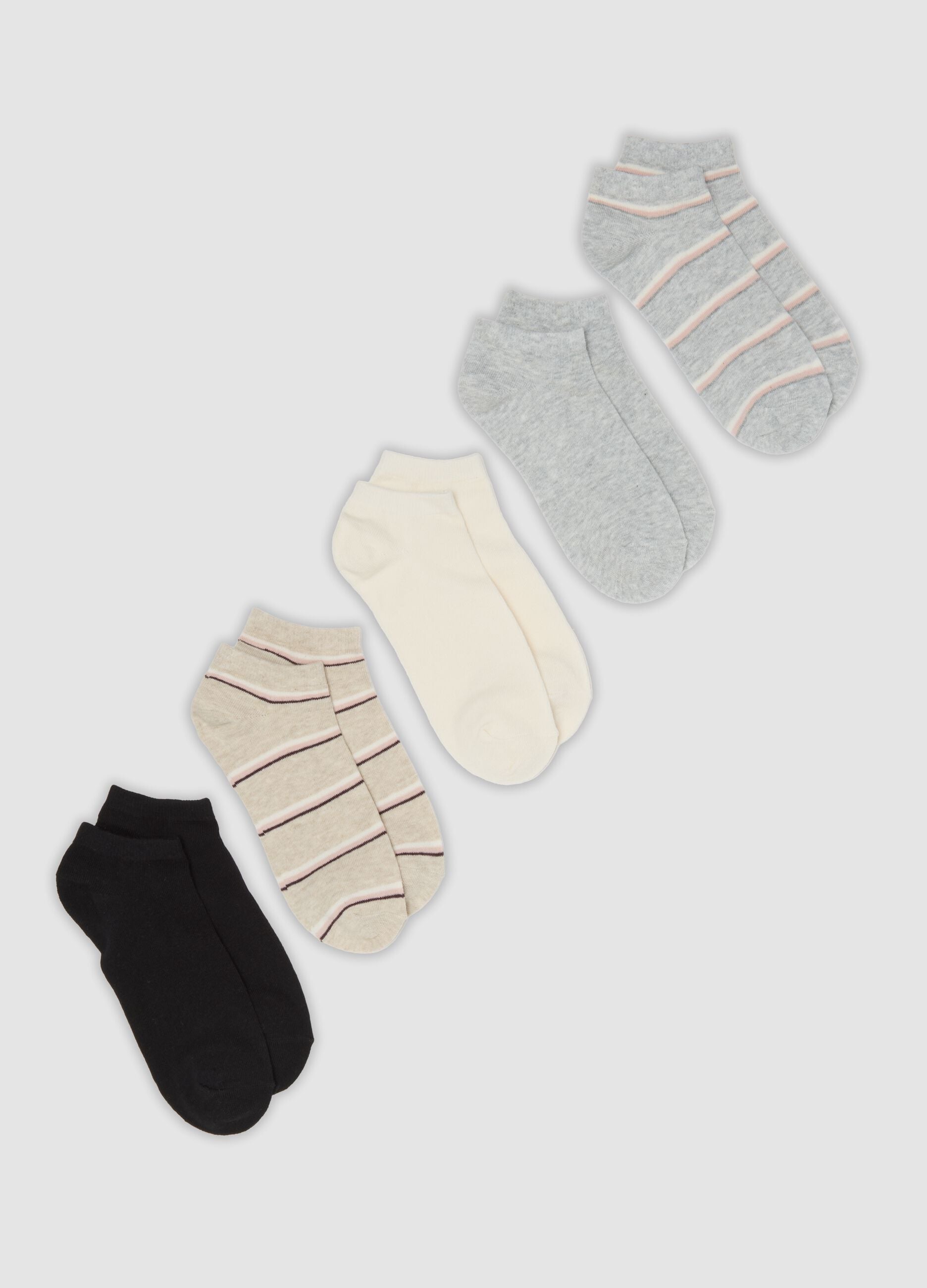 5er-Pack gestreifte Socken aus elastischer Bio-Baumwolle