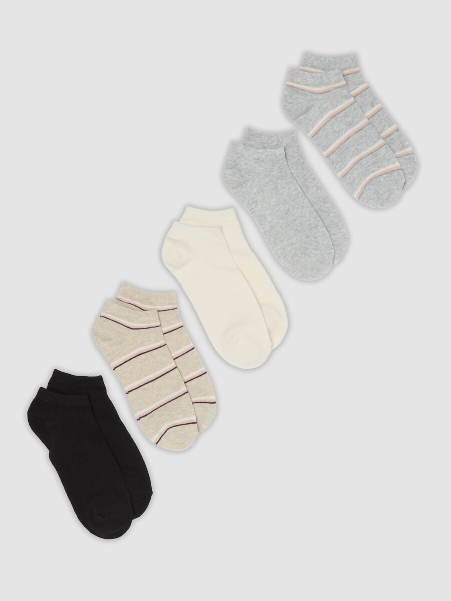 5er-Pack gestreifte Socken aus elastischer Bio-Baumwolle_0