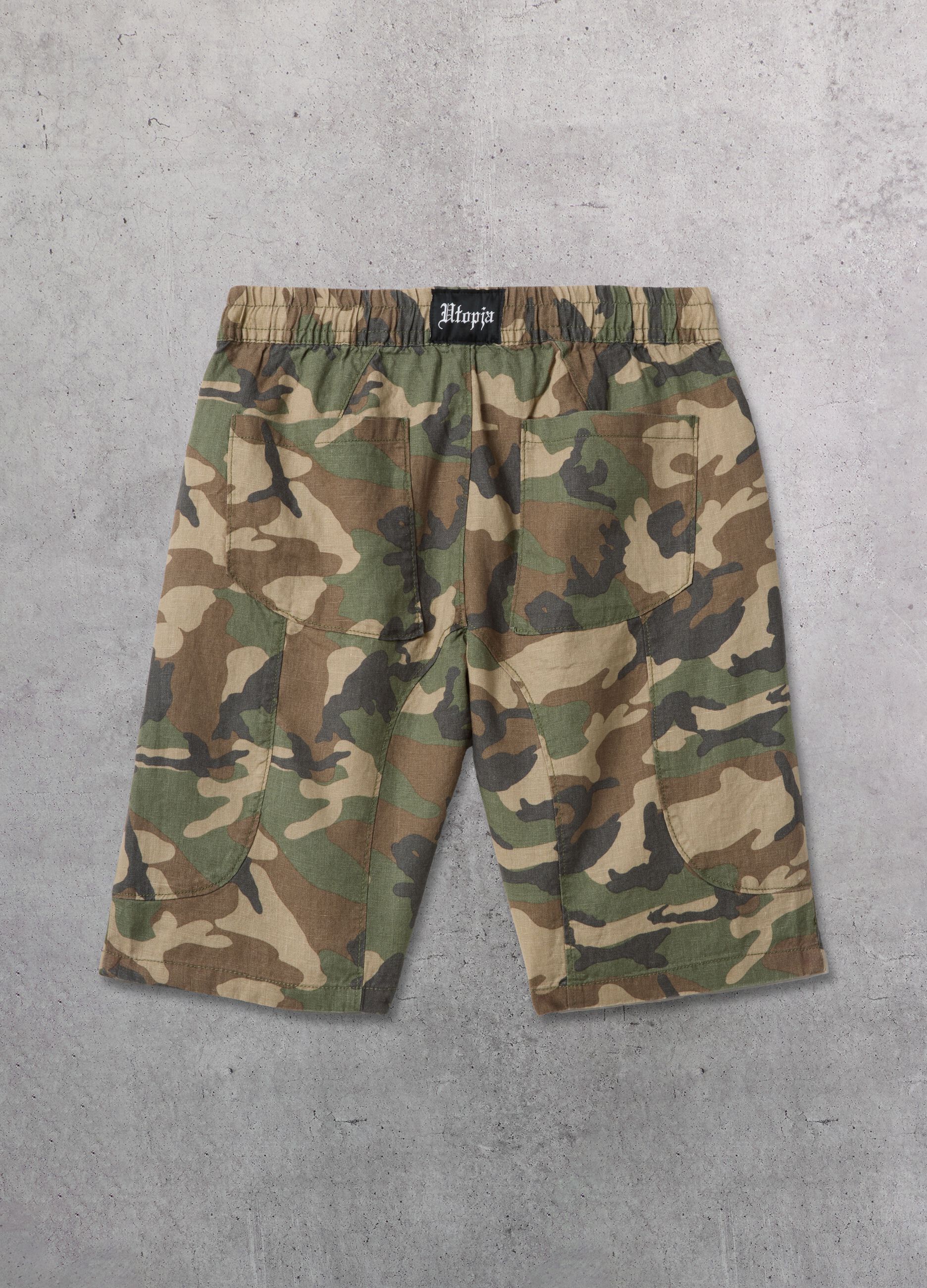 100% Linen Camo Shorts