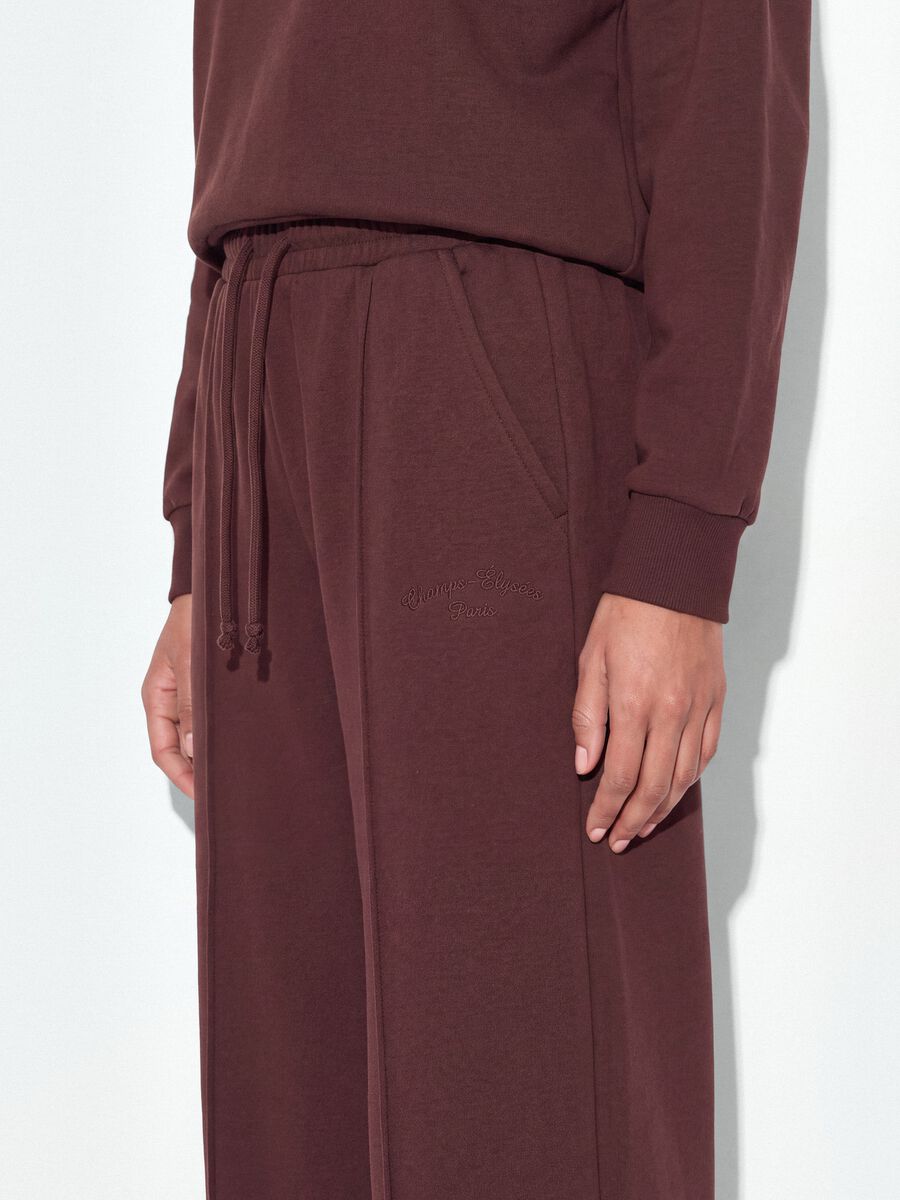 Brown cotton-blend straight-fit joggers_3