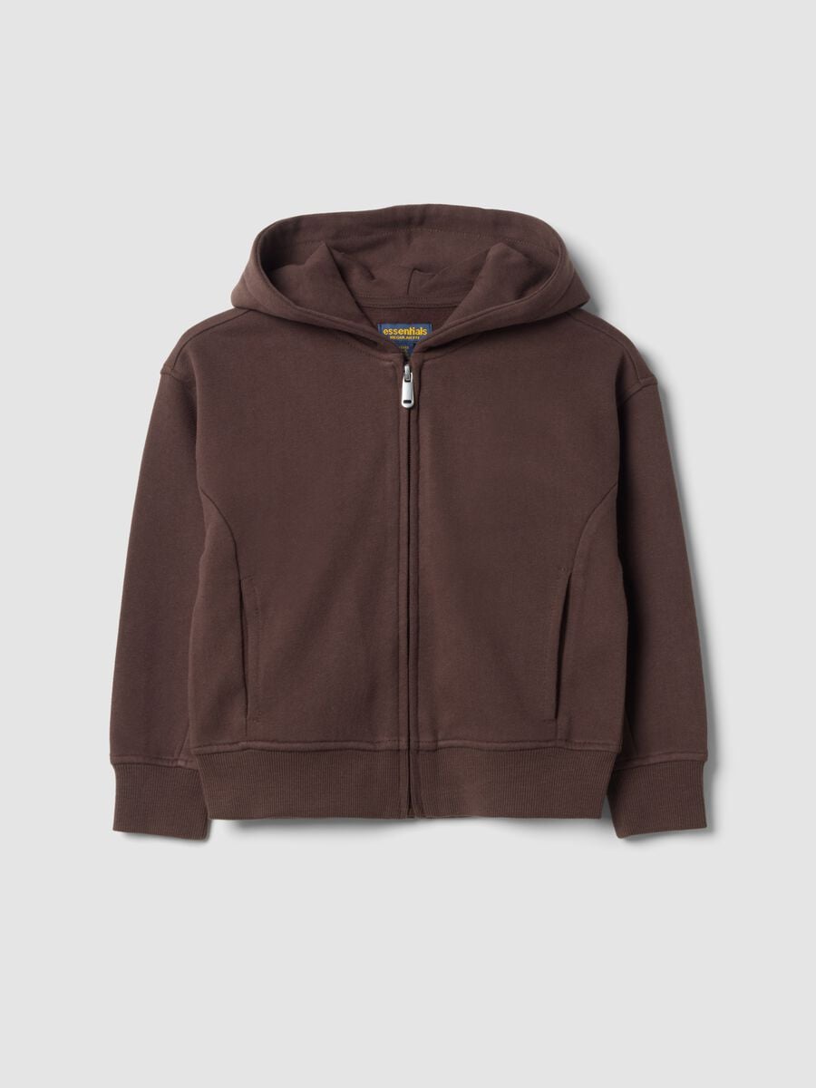 Braunes Sweatshirt aus reiner Bio-Baumwolle mit Rundhalsausschnitt_0