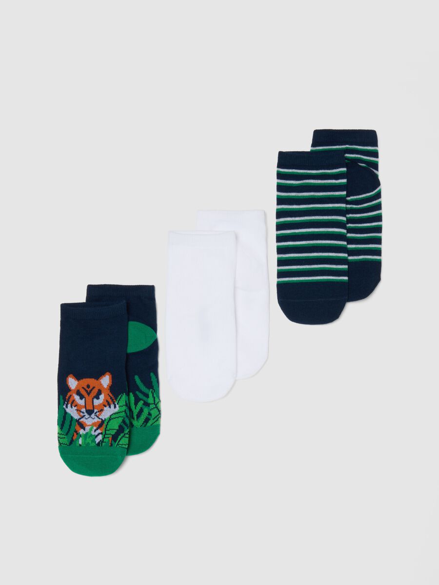 Tripack of Multicolour Cotton Ankle Socks for Children_0