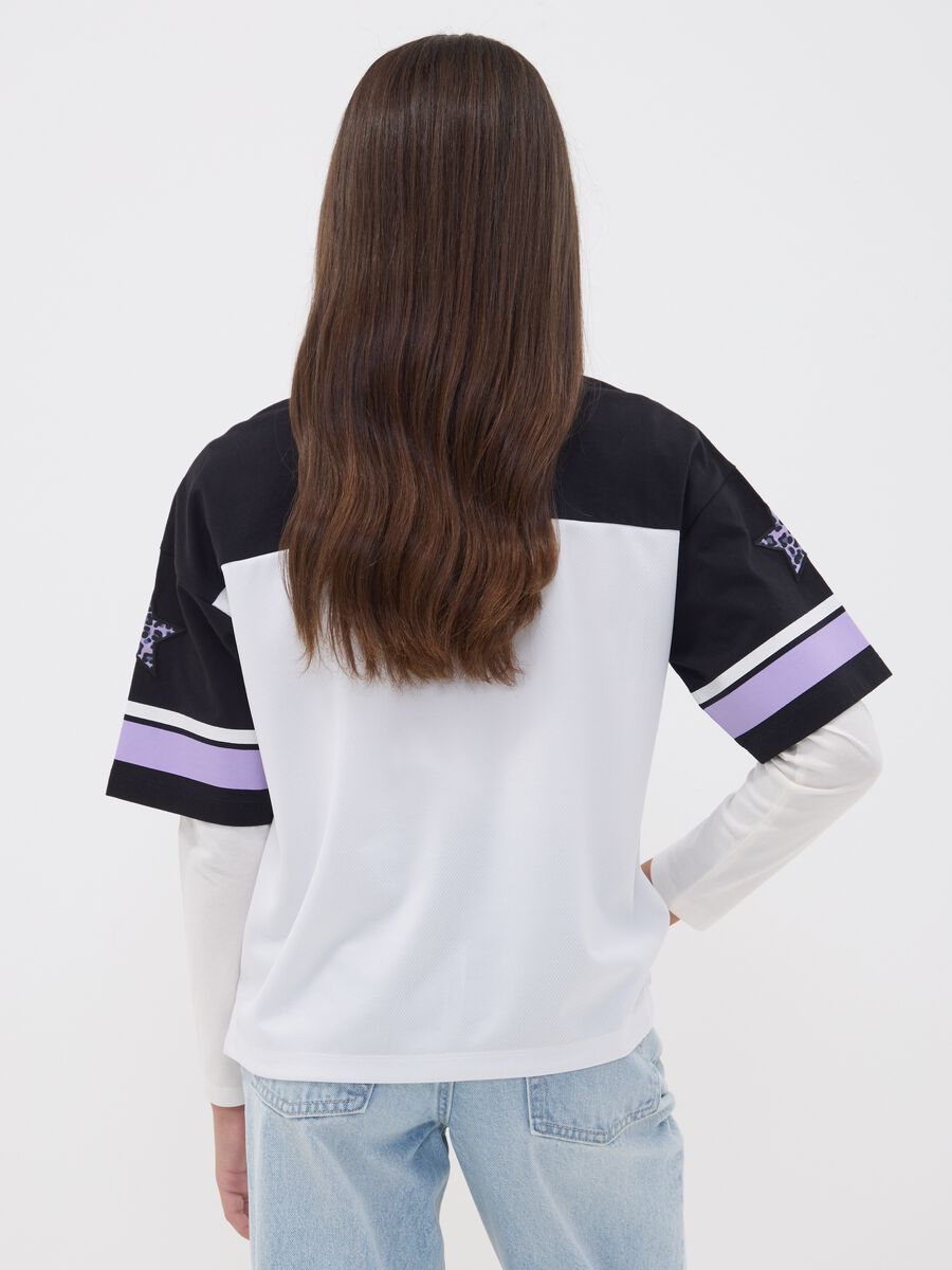Wei&szlig;-schwarzes Boxy-Fit T-Shirt mit Lilo & Stitch-Motiv f&uuml;r M&auml;dchen_2