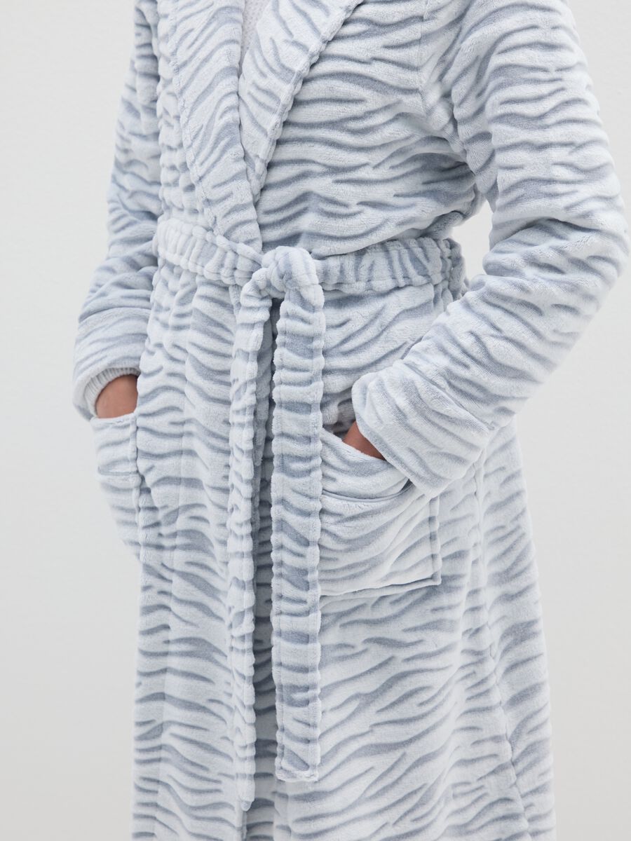 Multicolour dressing gown with belt and pockets_3