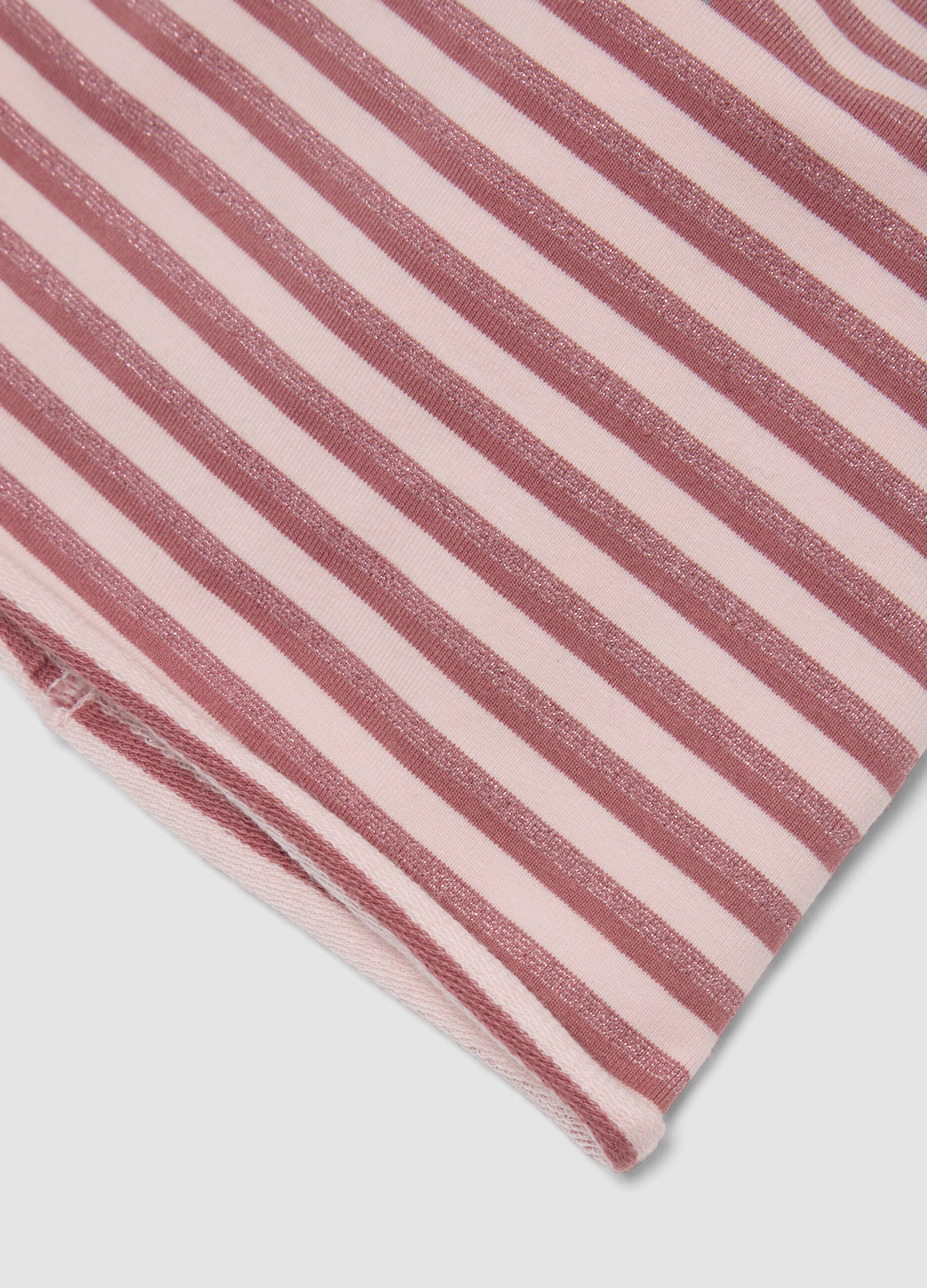 Pink striped organic stretch-cotton hat for baby girl
