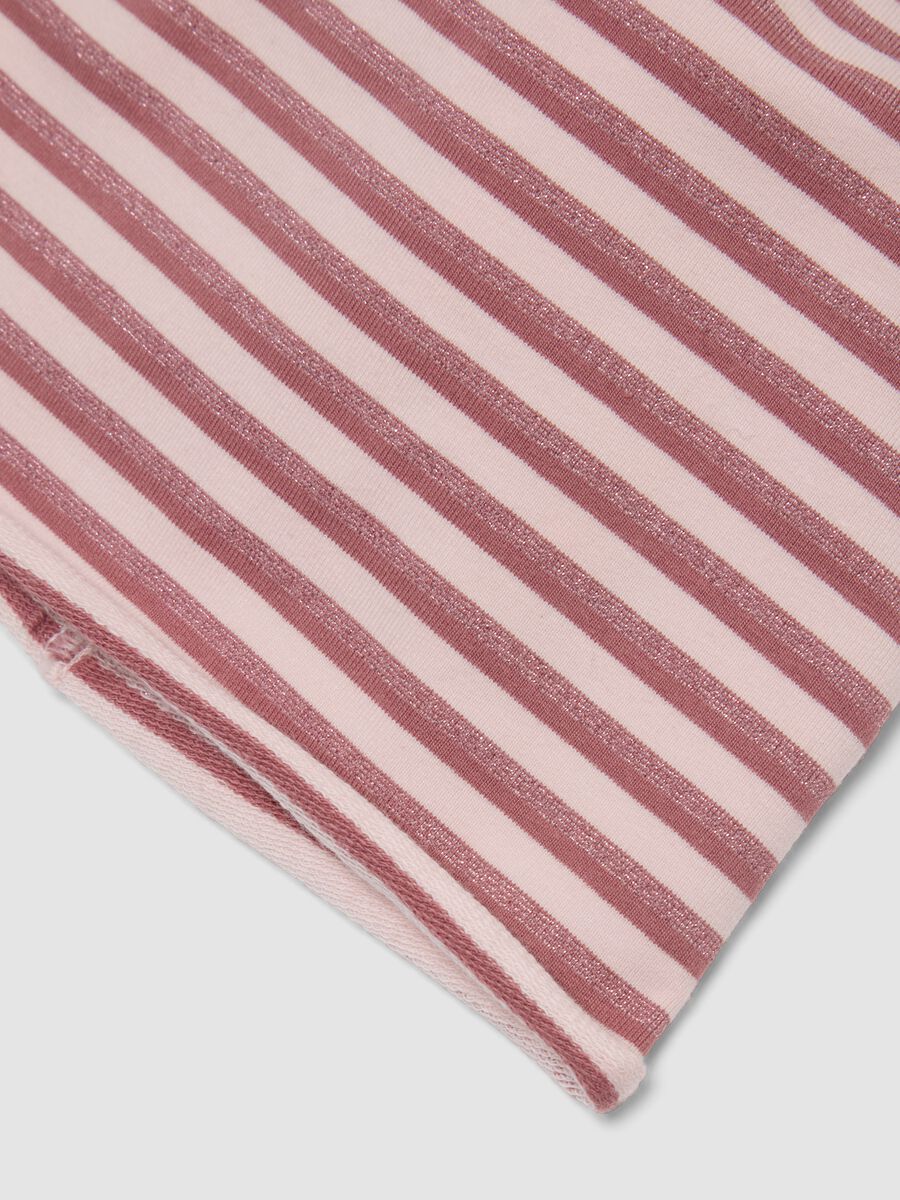 Pink striped organic stretch-cotton hat for baby girl_1