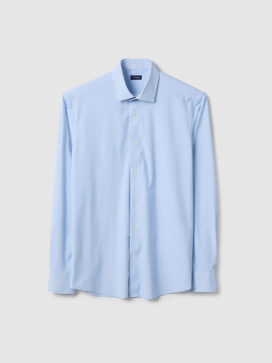 Slim Fit Multicolor Striped Long Sleeve Shirt_0