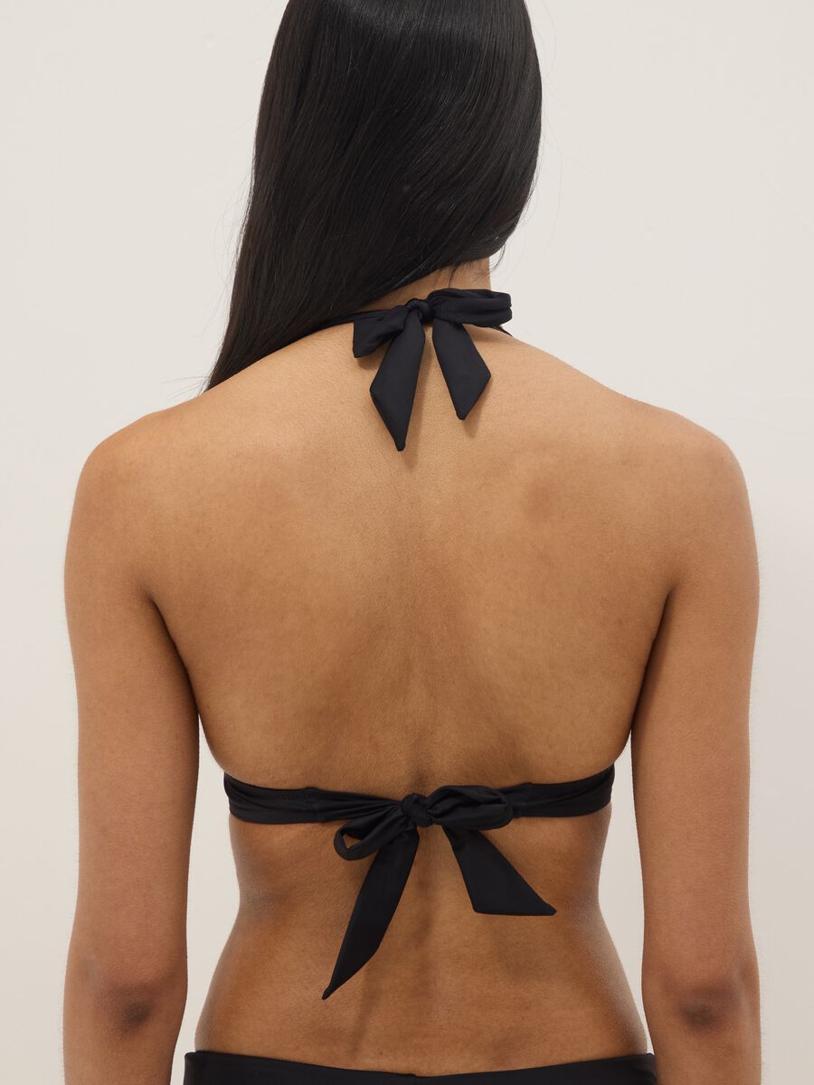 Schwarzes, elastisches Triangel-Bikini-Top_2