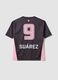 Black short-sleeve T-shirt with pink details, regular fit_4