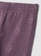 Leggings viola in cotone organico elasticizzato a fiori skinny fit_3