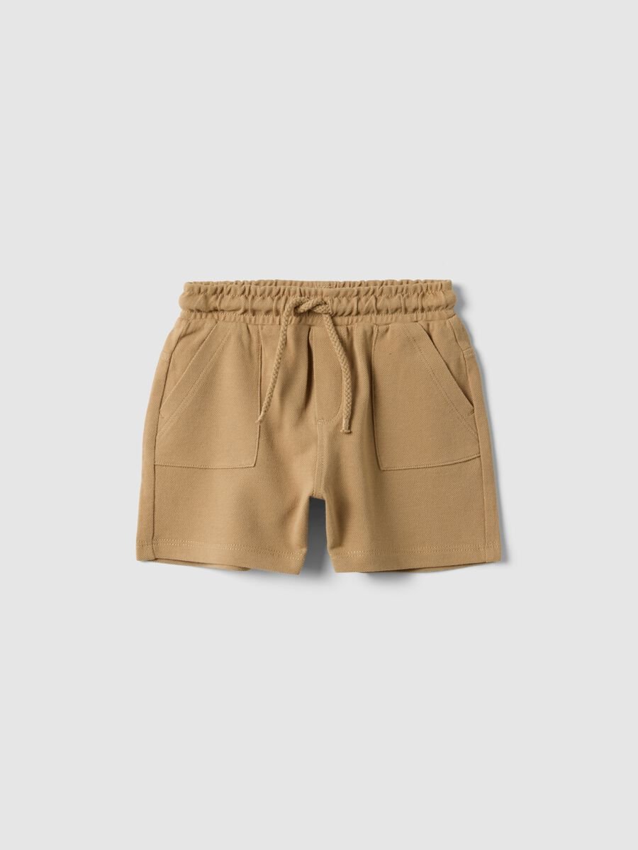 Jungen Regular Fit Beige Reine Baumwollshorts_0