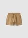 Boys' Regular Fit Beige Pure Cotton Shorts_0