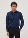 Blue slim-fit shirt with button-down collar, easy iron_0