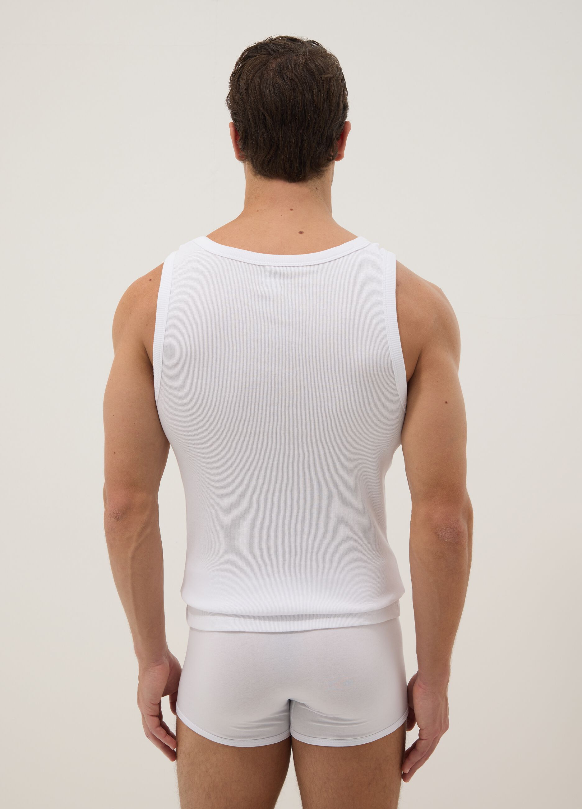 Wei&szlig;e Tanktop aus reiner Baumwolle im Regular Fit