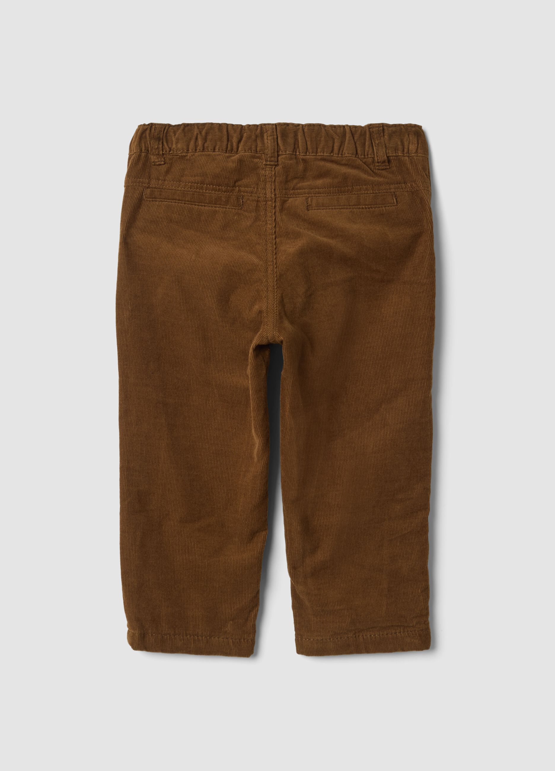 Pantaloni marroni in puro cotone regular fit